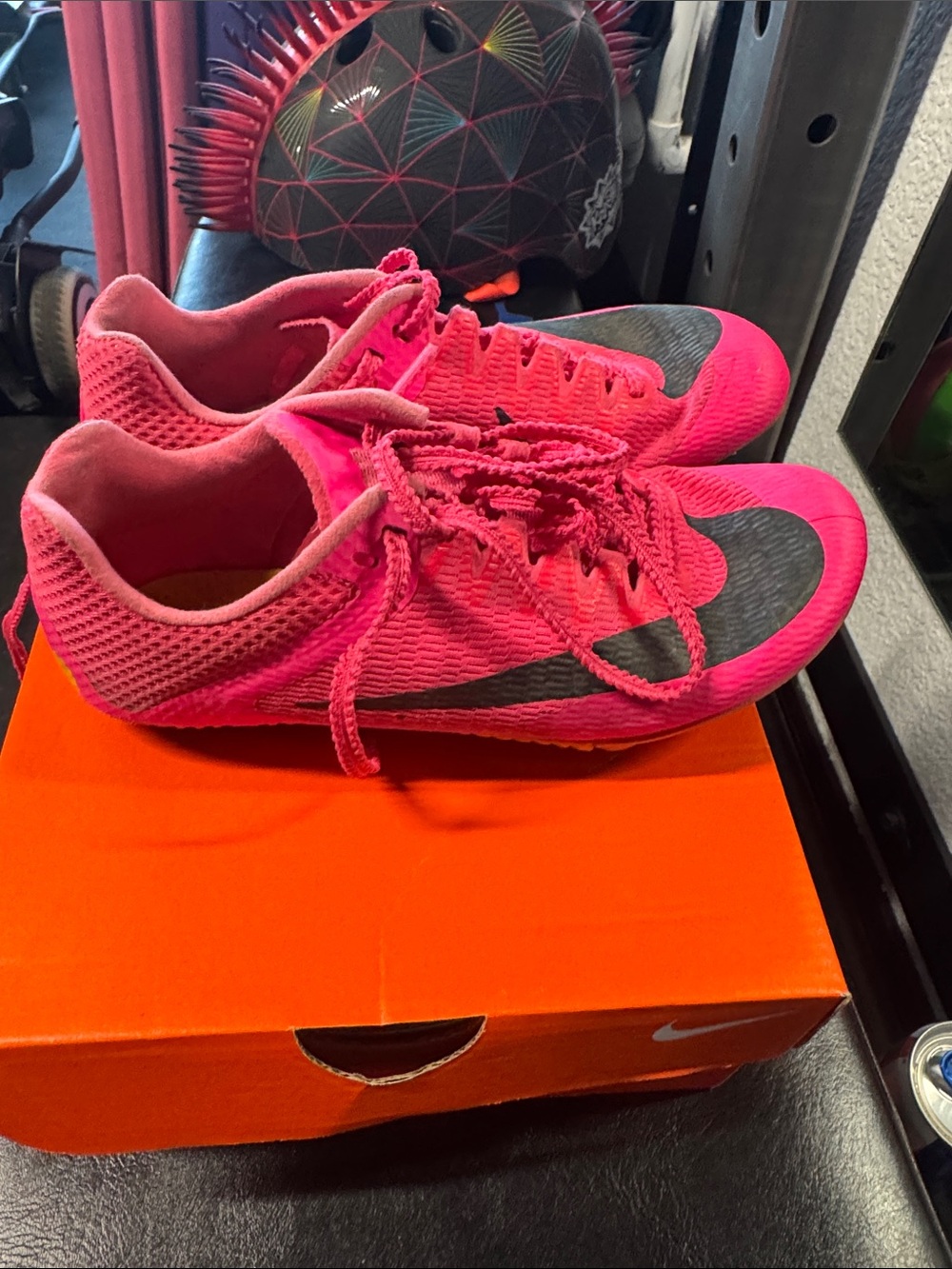 Nike Women's Bright Pink Athletic Soccer Trainers with Black Swoosh